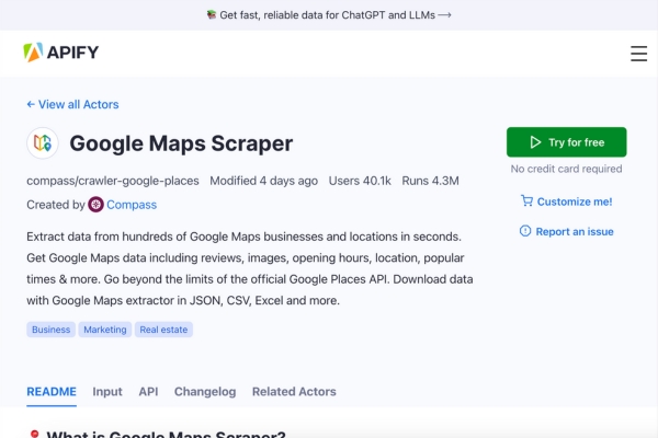 Apify Google Maps Scraper