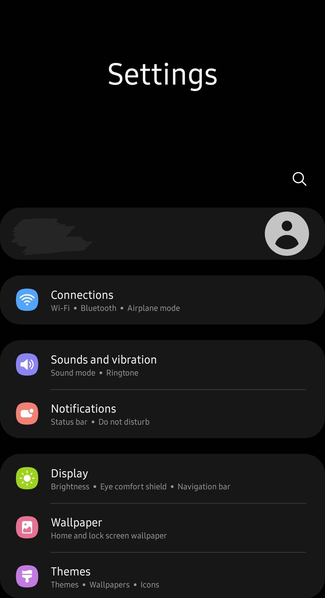 Android Beállítások menü
