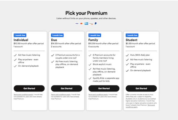 Hogyan lehet blokkolni a hirdetéseket a Spotify-on Premium nélkül? (4 módszer) 1 Spotify Premium árazási szintek