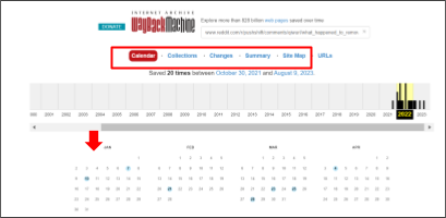 5 egyszerű módszer a törölt Reddit-bejegyzések megtekintéséhez 2024 3 Pillanatkép a Wayback Machine weboldaláról