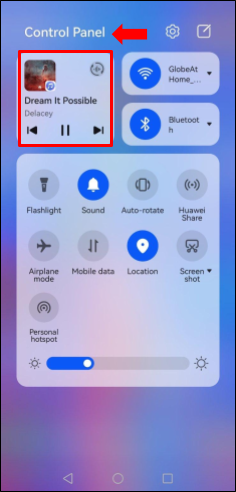 A YouTube lejátszása a háttérben (Android és iPhone) 9 Képernyőkép egy Android telefon vezérlőközpontjáról