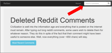 5 egyszerű módszer a törölt Reddit-bejegyzések megtekintéséhez 2024 1 Resavr kezdőlap keresési megjegyzés füllel a jobb felső sarokban