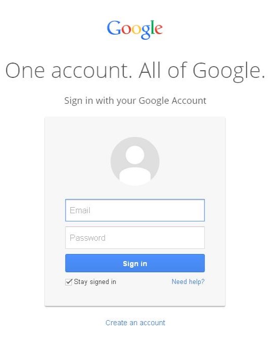 7 módszer az Android telefon feloldására adatvesztés nélkül 1 Képernyőkép a Google Fiók bejelentkezési oldaláról.