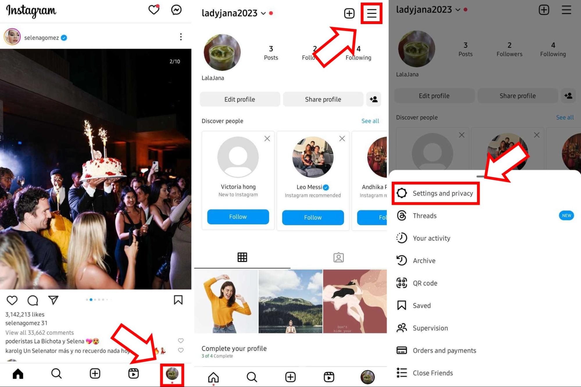 Az Instagram deaktiválása 2024-ben (Minden, amit tudnod kell) 4 Hozzáférés a beállításokhoz és az adatvédelemhez az Instagram alkalmazásban