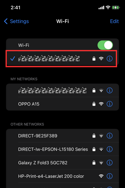 Hogyan találhat Wi-Fi jelszót iPhone-on 3 egyszerű trükkben 7 Képernyőkép a fokozott biztonság érdekében lefedett Wi-Fi jelszóról