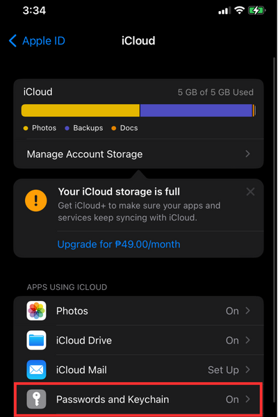 Hogyan találhat Wi-Fi jelszót iPhone-on 3 egyszerű trükkben 18 Képernyőkép az „iCloudot használó alkalmazások”-ról