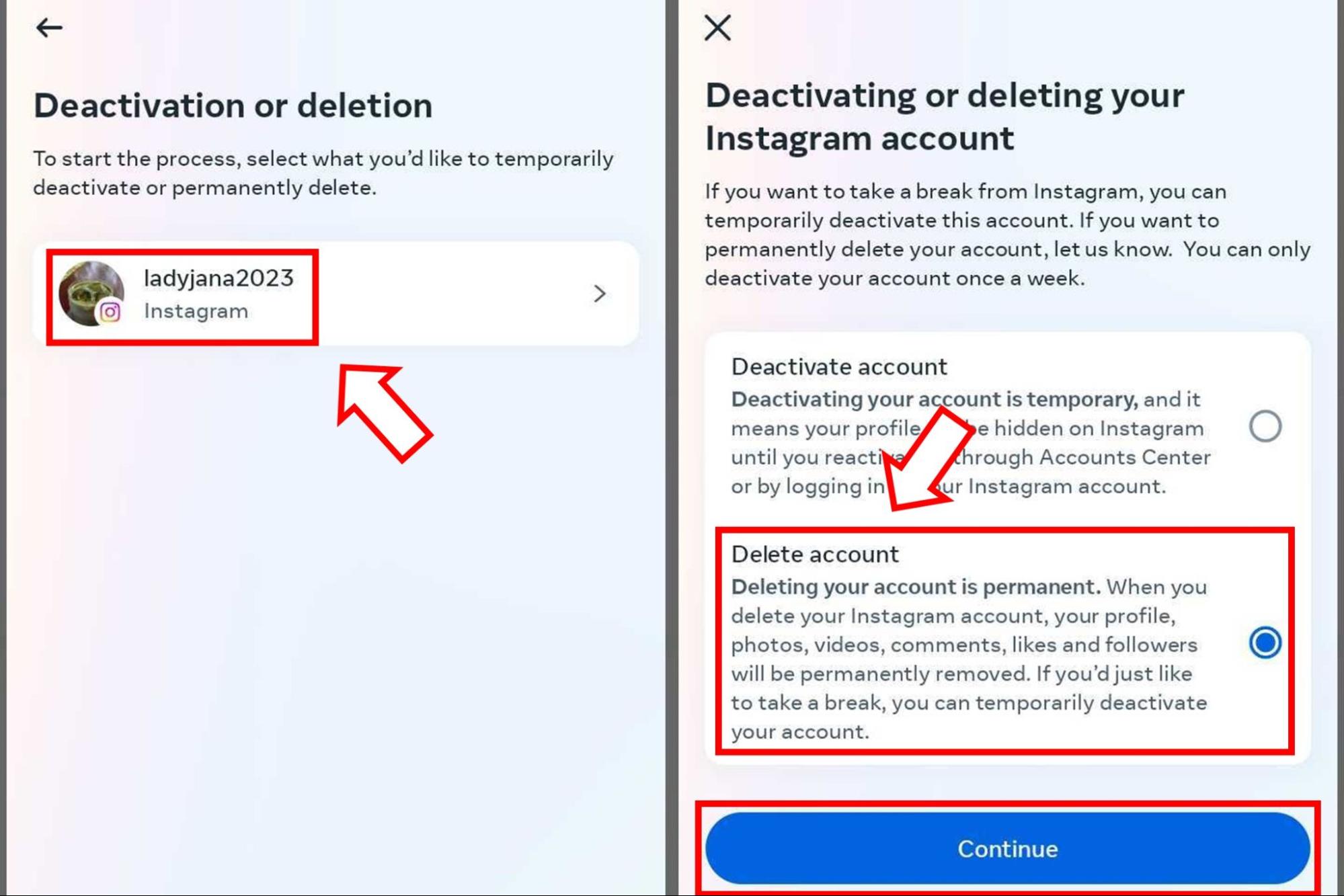 Az Instagram deaktiválása 2024-ben (Minden, amit tudnod kell) 1 Instagram fiókbeállítások deaktiválása vagy törlése
