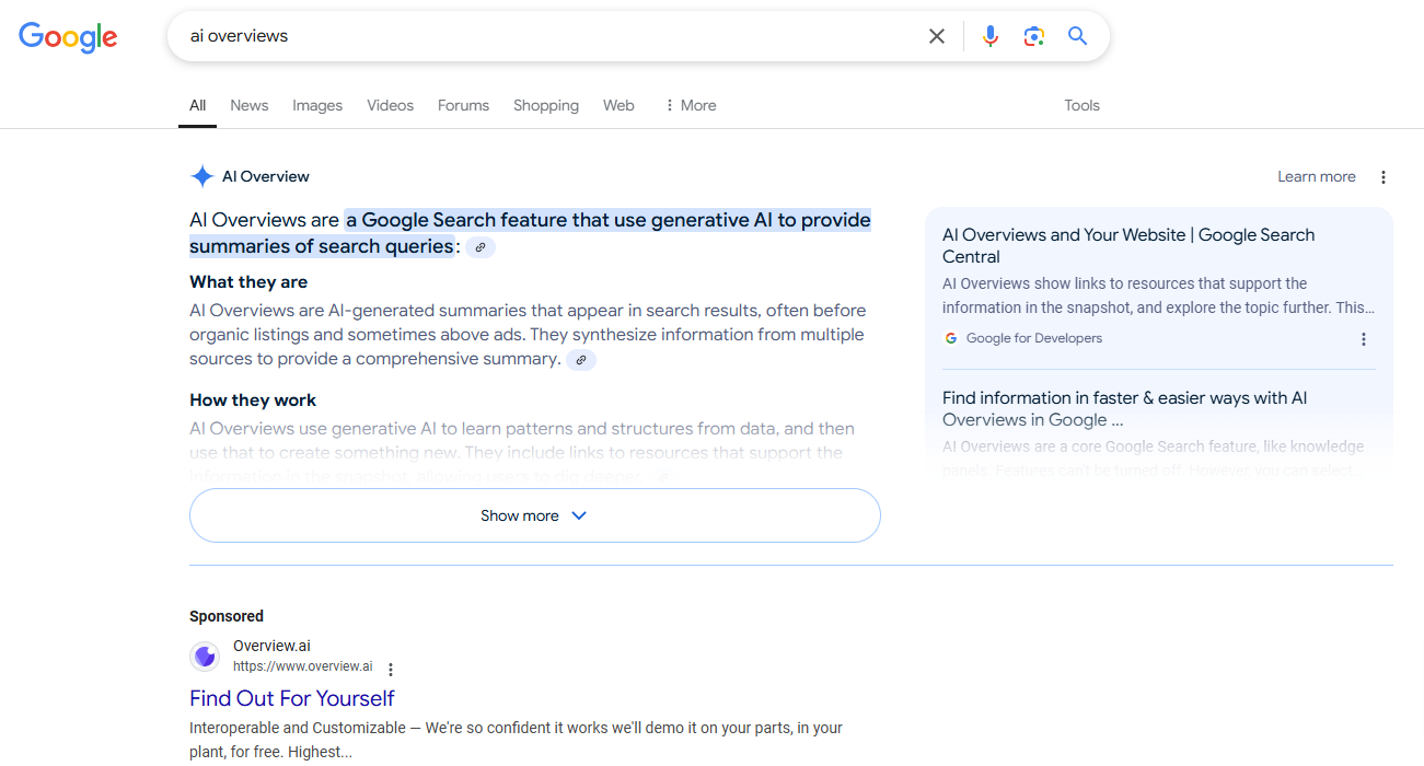 Képernyőkép a keresésből Google, 2025. január