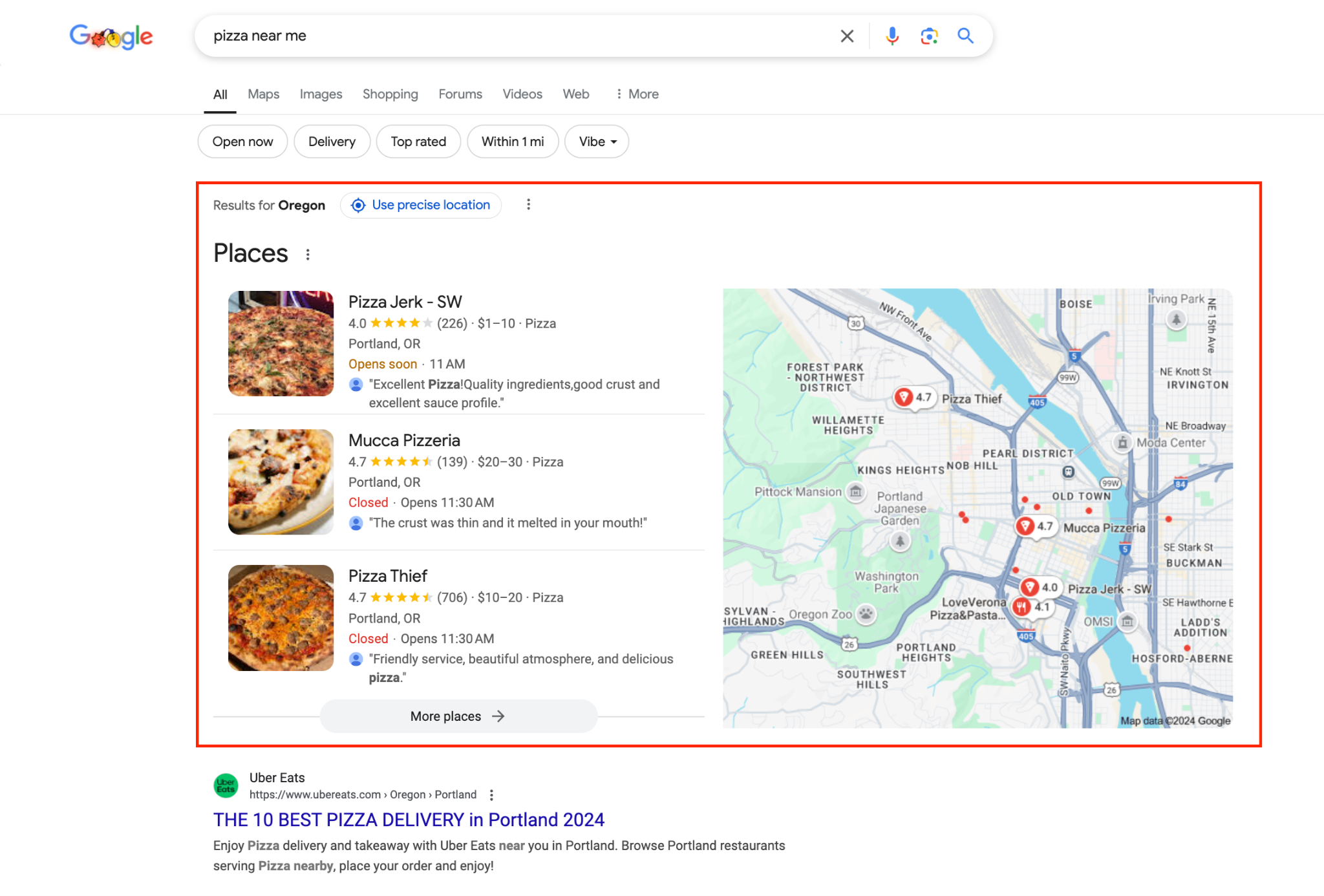 Képernyőkép a keresésből Google, 2025. január