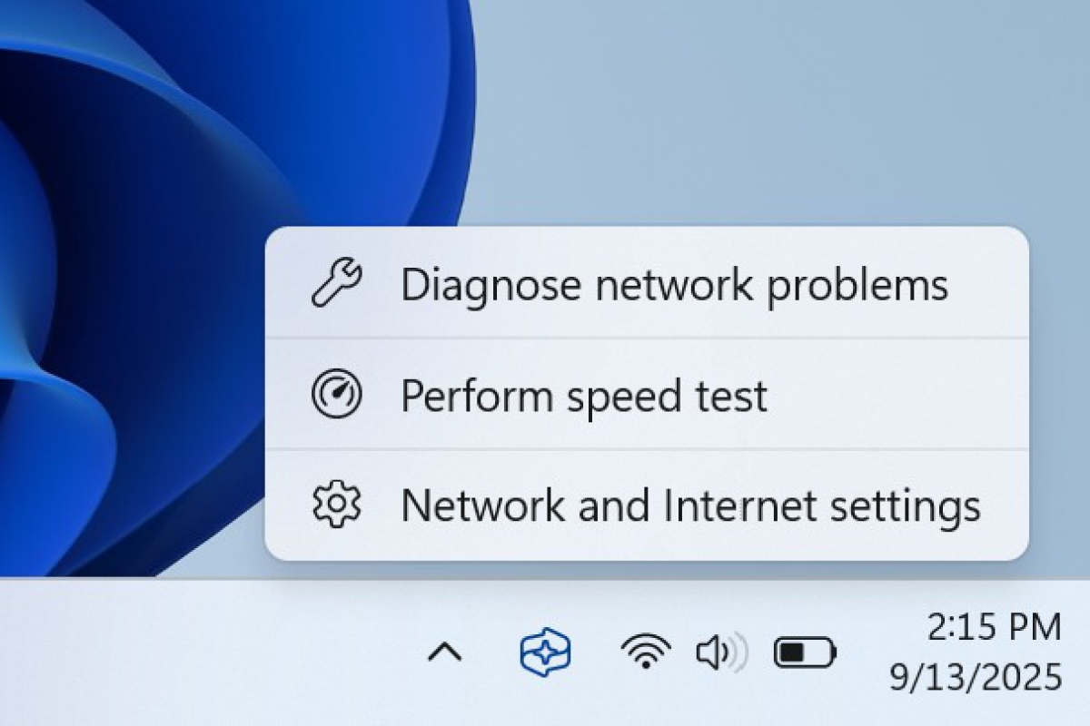 Hamarosan elvégezheti a hálózati sebességvizsgálatot a Windows 11 rendszer tálcájáról

